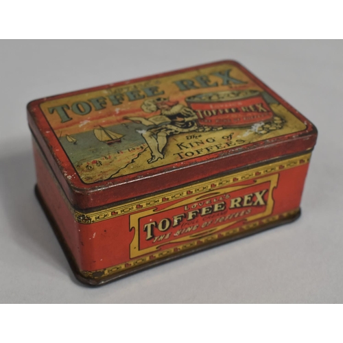 32 - A Vintage Decorated Tin for Lovell's Toffee Rex, The King Of Toffees, 10cms Wide