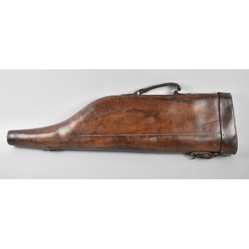 33 - A Vintage Leather Leg of Mutton Shotgun Case, 76cms Long