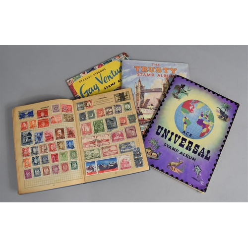 355 - Two School Boy Stamp Albums, Improved Postage Stamp Album and Ace Universal Stamp Album Together wit... 