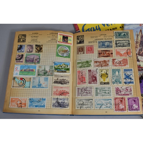 355 - Two School Boy Stamp Albums, Improved Postage Stamp Album and Ace Universal Stamp Album Together wit... 