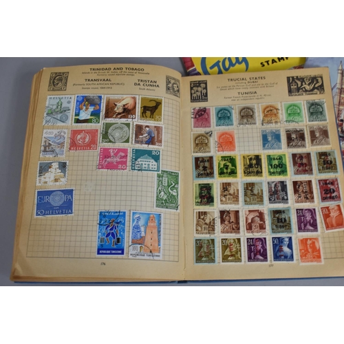 355 - Two School Boy Stamp Albums, Improved Postage Stamp Album and Ace Universal Stamp Album Together wit... 