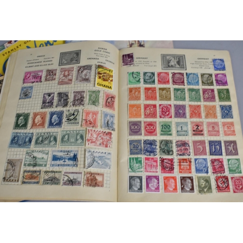 355 - Two School Boy Stamp Albums, Improved Postage Stamp Album and Ace Universal Stamp Album Together wit... 