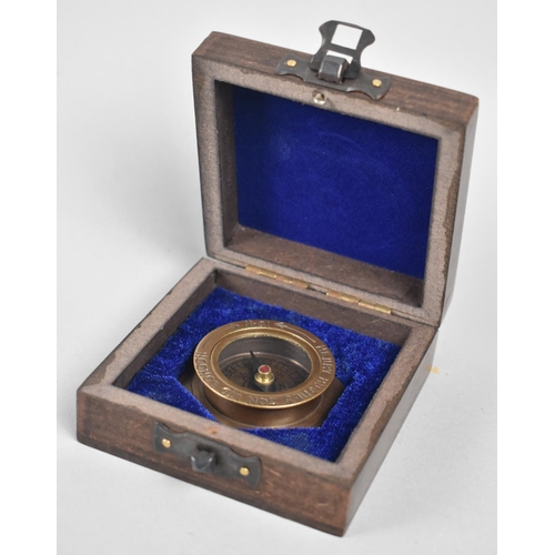 48 - A Reproduction Wooden Cased Compass as was made by Henry Hughes and Son, 1941 and Inscribed Under, 