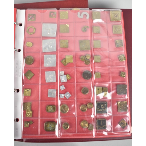 60 - A Karat Ring Binder Containing Large Collection of Mainly Brass 19th Century Scale Weights, Coin Wei... 