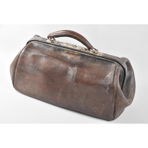 67 - A Vintage Leather Doctors Bag, 40cms Wide