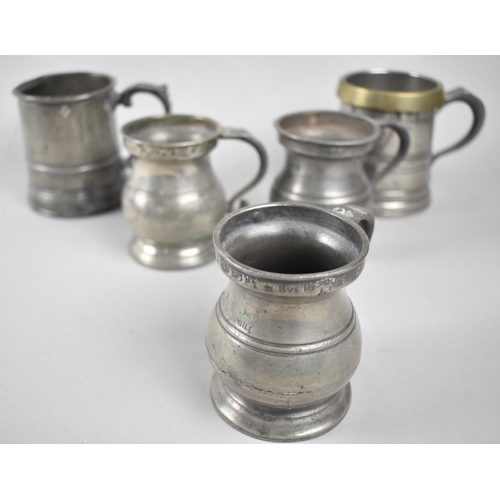 71 - A Collection of Five Pewter Measures for William IV and Victoria