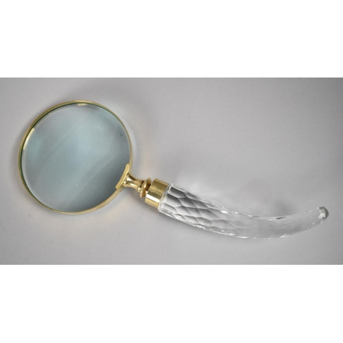 72 - A Modern Desktop Magnifying Glass with Glass Handle, 23cm Long