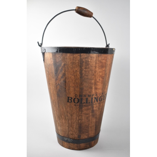 76 - A Reproduction Wooden Bollinger Champagne Bucket of Tapering Form, 30cms Diameter at Top