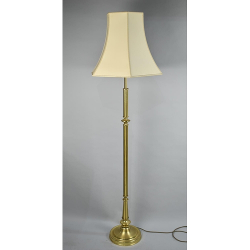 78 - A Modern Brass Standard Lamp and Shade