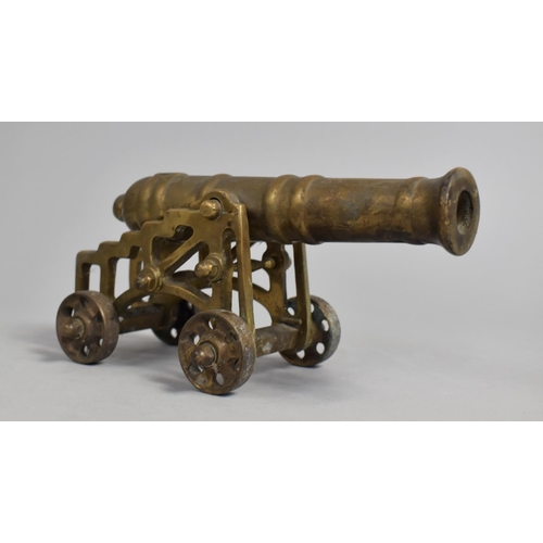 8 - A Late 19th/Early 20th Century Bronze Model of a Naval Cannon, 20cms Long