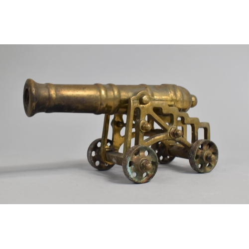 8 - A Late 19th/Early 20th Century Bronze Model of a Naval Cannon, 20cms Long