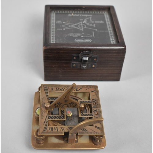 84 - A Reproduction Wooden Cased Model of a Sundial Compass