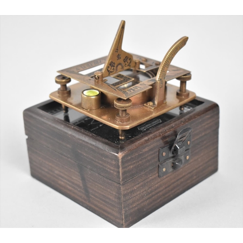 84 - A Reproduction Wooden Cased Model of a Sundial Compass