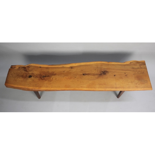 135 - A Mid 20th Century Rustic Elm Topped Coffee Table, 155cms Long