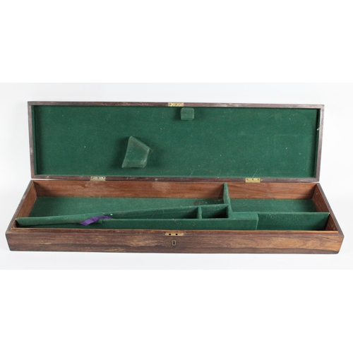 15 - An Early 20th Century Rosewood Shotgun Case, Hinged Lid to Fitted Interior