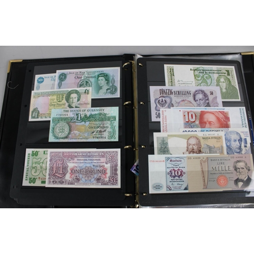 186 - A Ring Binder Containing Various British and Foreign Bank Notes