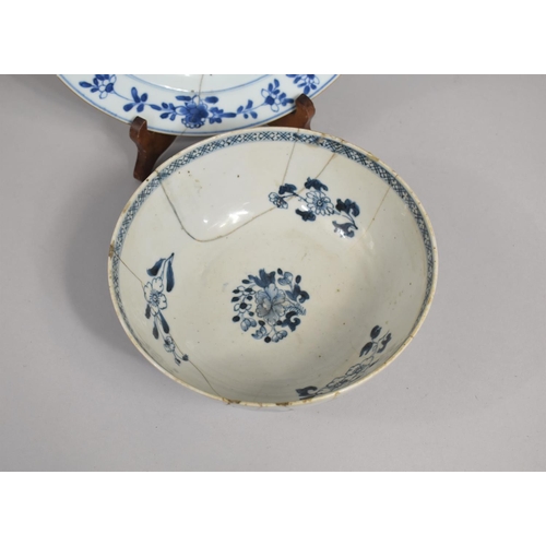 233 - Two Pieces of 18th/19th Century Chinese Blue and White Porcelain to Comprise Footed Bowl Decorated w... 