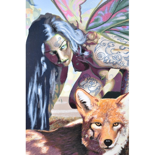 279 - A Large Framed Oil on Canvas by David Ketley, Fairy and Fox, 60x76cms