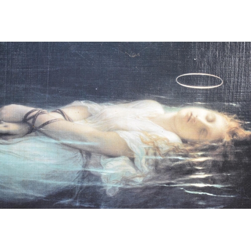 286 - A Large Gilt Framed Pre-Raphaelite Influenced Print, Drowned Ophelia, 54x63cms