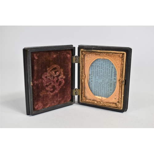 29 - A Late 19th Century Daguerreotype Photo Frame with Moulded Decoration, AF, 7.5cms High