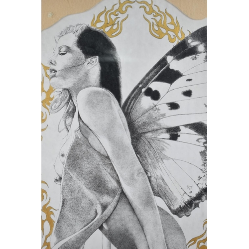 290 - A Framed Trevor Jeavons Print of a Fairy, 40x53cms