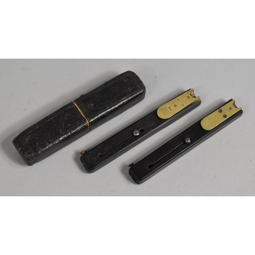 32 - Two Brass Mounted Retractable Quill Cutters, one by William Rodgers