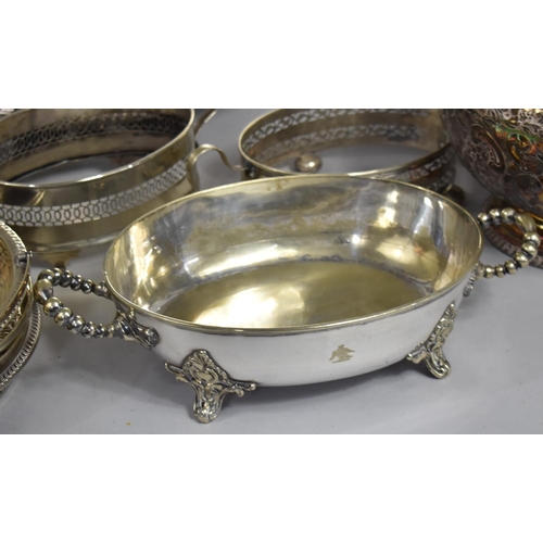 323 - A Collection of Various Silver Plate to Comprise Large Oval Galleried Tray, Two Handled Tureen with ... 