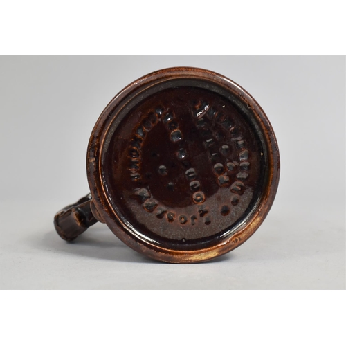 355 - A Joseph Thompson Wooden Box Pottery Derbyshire (1818-1856) Glazed Tankard with Pewter Mount Togethe... 