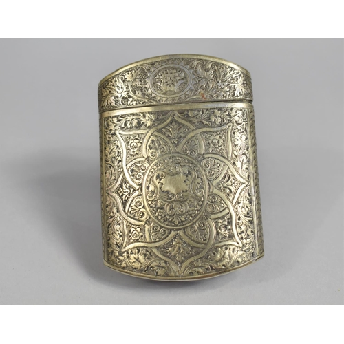 370 - A Late 19th Century White Metal Cigar Case, Decorated with Flowers, Scrolls and Geometric Patterns, ... 