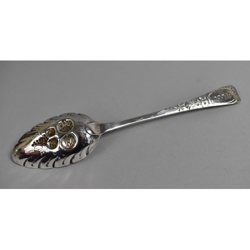 388 - A Silver Georgian Berry Spoon by George Smith (III) & William Fearn, London Hallmark, 59.4g