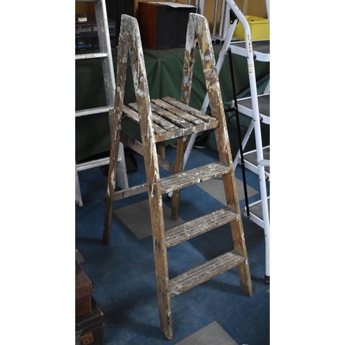 423 - A Vintage Step Ladder, Top Step 75cm