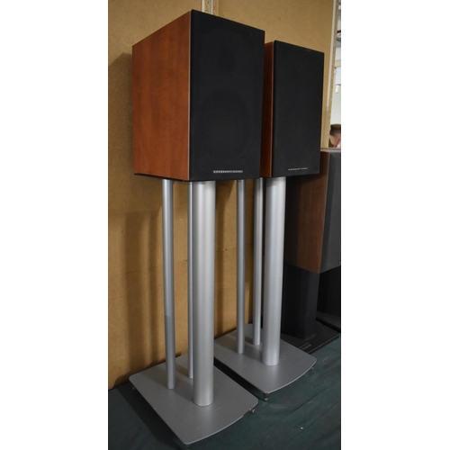 437 - A Pair of Mordaunt Short Speakers on Stands