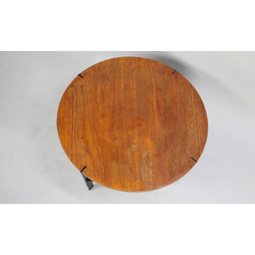 451 - A Circular Metal Framed Coffee Table, Circa 1970, 69cms Diameter