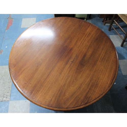 452 - A Late Victorian Snap Top Mahogany Breakfast/Loo Table, 122cms Diameter