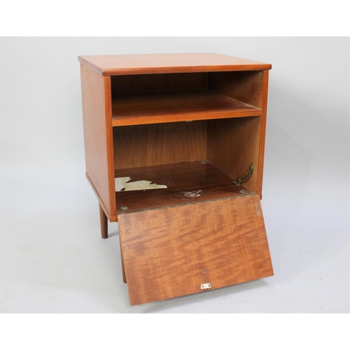 466 - A 1970s Rectangular Occasional Table with Fall Down Front Store to Base, 45cms Wide