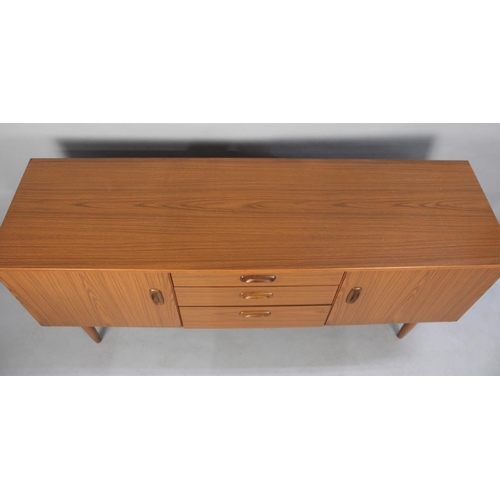 471 - A 1970s Sideboard with Three Centre Drawers, 152cms Wide