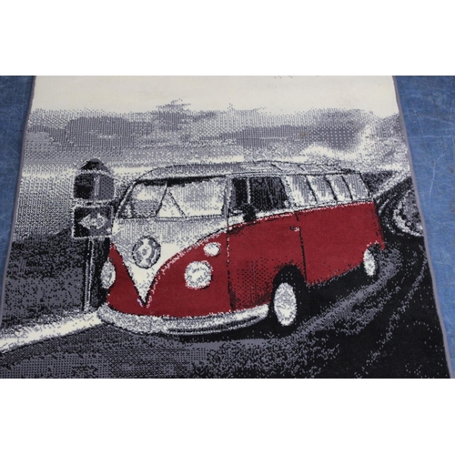 477 - A Modern Patterned Rug Depicting VW Campervan, 117x170cms