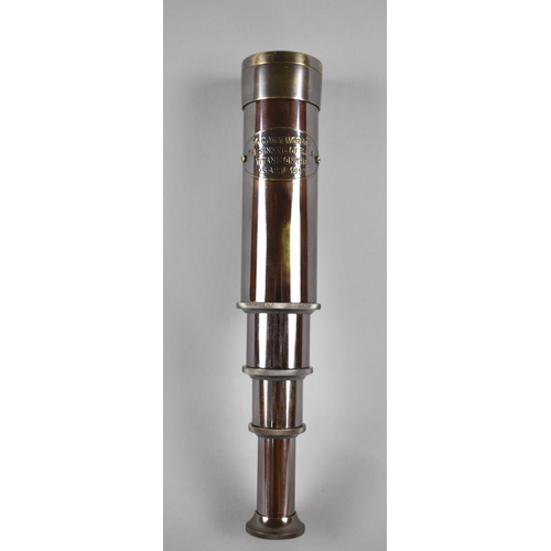 483 - A Reproduction Brass Miniature Three Drawer Telescope to Commemorate the Sinking of RMS Titanic