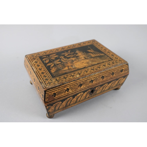 6 - A Late 19th/Early 20th Century Chinoiserie Decorated and Fitted Lacquered Box with Hinged Lid, Pen a... 