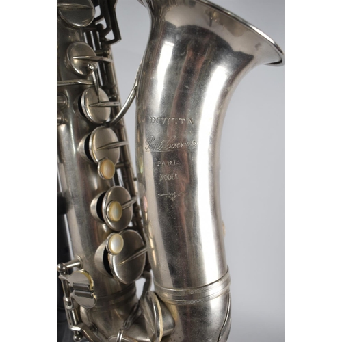 90 - A Vintage Tenor Saxophone Inscribed Invicta Paul Cavour, Paris Model, Complete with Stand