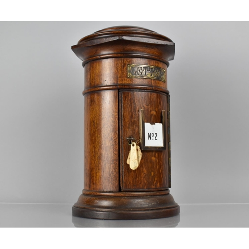 25 - A Good Late Victorian Oak Country House Post Box of Circular Form having Brass Plaque 'Letters' and ... 