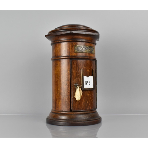 25 - A Good Late Victorian Oak Country House Post Box of Circular Form having Brass Plaque 'Letters' and ... 