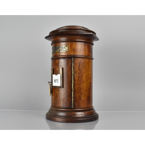 25 - A Good Late Victorian Oak Country House Post Box of Circular Form having Brass Plaque 'Letters' and ... 