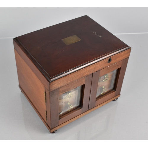 26 - A Late Victorian Mahogany Table Top Chest, Hinged Inner Lid with Inner Mirror and Two Drawers Behind... 