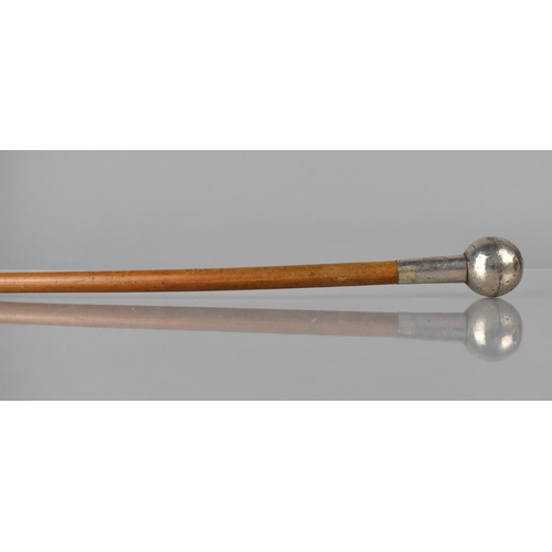 122 - A Silver Topped Swagger Stick for The Indian Army Ordnance Corps, 74.5cms Long