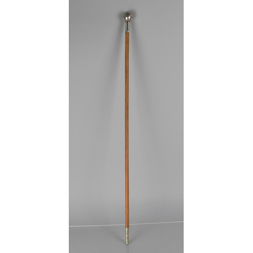 122 - A Silver Topped Swagger Stick for The Indian Army Ordnance Corps, 74.5cms Long