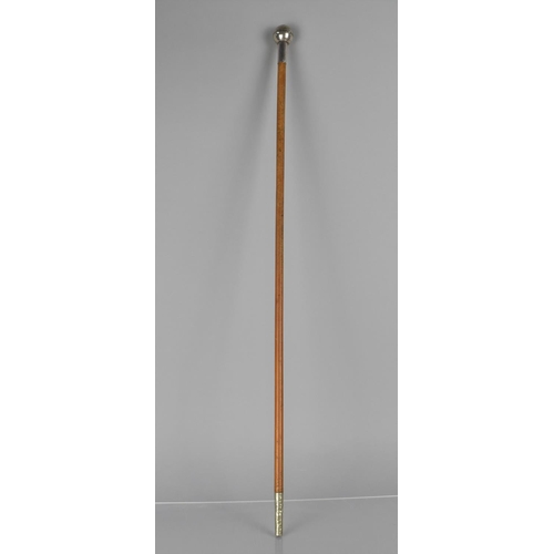 122 - A Silver Topped Swagger Stick for The Indian Army Ordnance Corps, 74.5cms Long