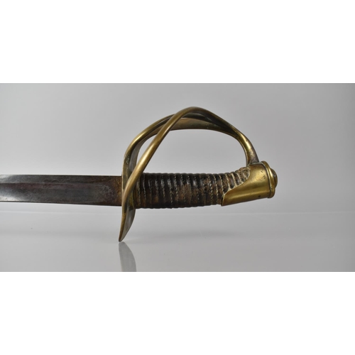 132 - A French Model 1882 Light Cavalry Troopers Sword with Three Bar Hilt and Ribbed Handle