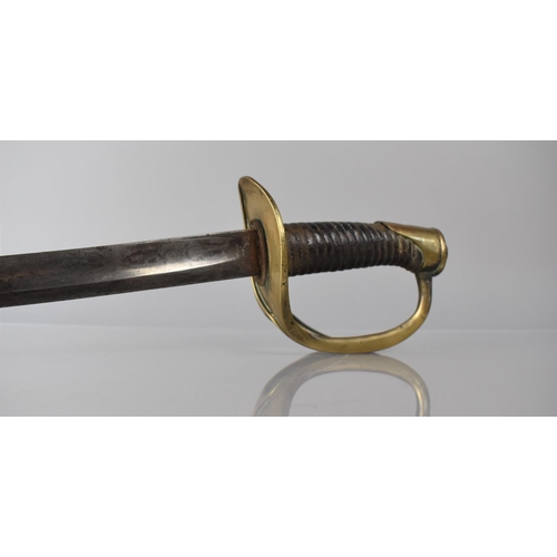 132 - A French Model 1882 Light Cavalry Troopers Sword with Three Bar Hilt and Ribbed Handle