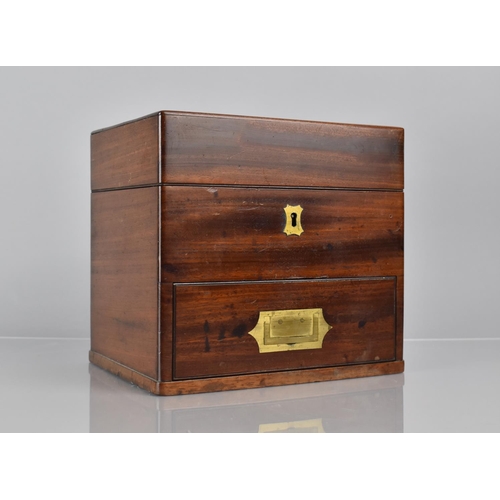 1 - A 19th Century Mahogany Campaign or Travelling Apothecary Box with Hinged Lid having Inset Brass Han... 